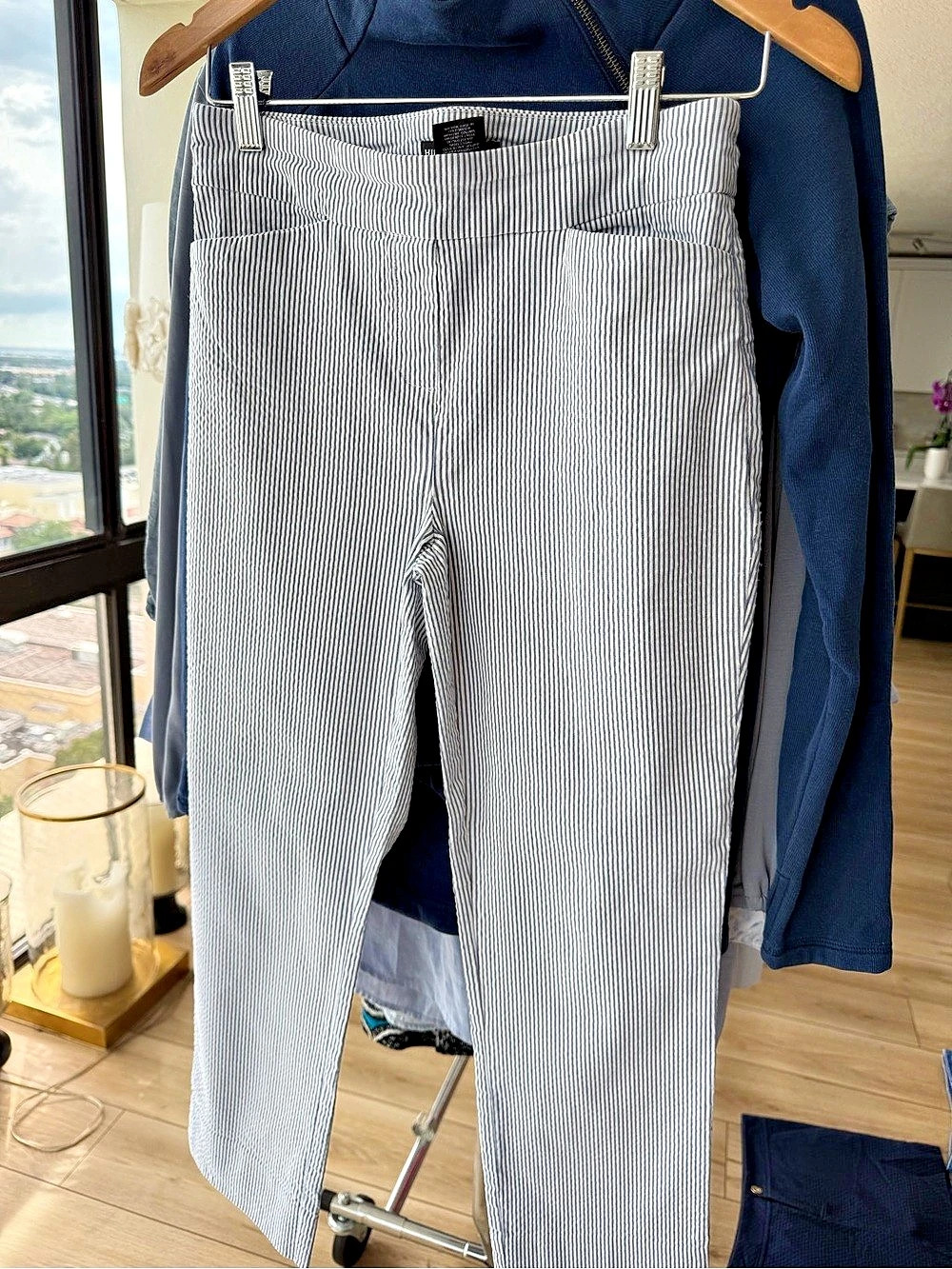 Hilary Radley Ladies' Seersucker Pull-On Ankle Pant Sz S